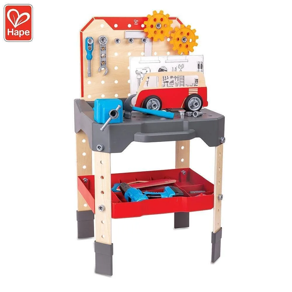 Детски игрален комплект, Hape, Многофункционална работна маса, 71 части
