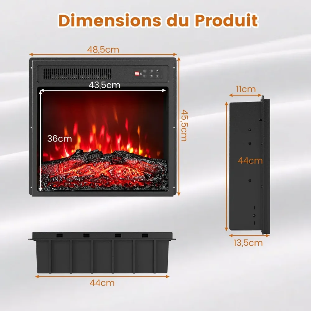 Електрическа камина-нагревател 750/1500 W с дистанционно и 7 цвята на пламъка, снимка 3