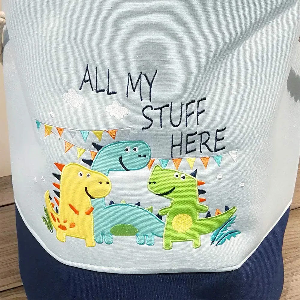 Кош за играчки, дрехи, пране, сгъваем, с удобни дръжки, за детска стая, спалня, дневна - динозаври, снимка 4