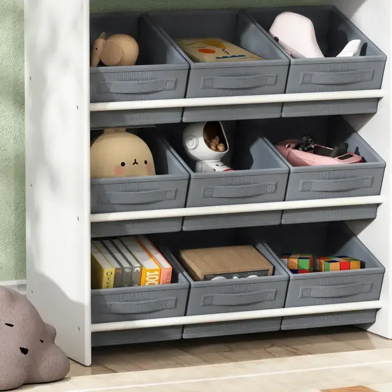 Детски шкаф за играчки с 11 бр. платнени кутии, снимка 2