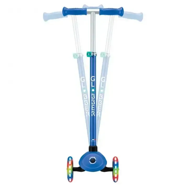 Детска тротинетка с 3 светещи колела GLOBBER PRIMO PLUS LIGHTS, синьо - зелена, снимка 4