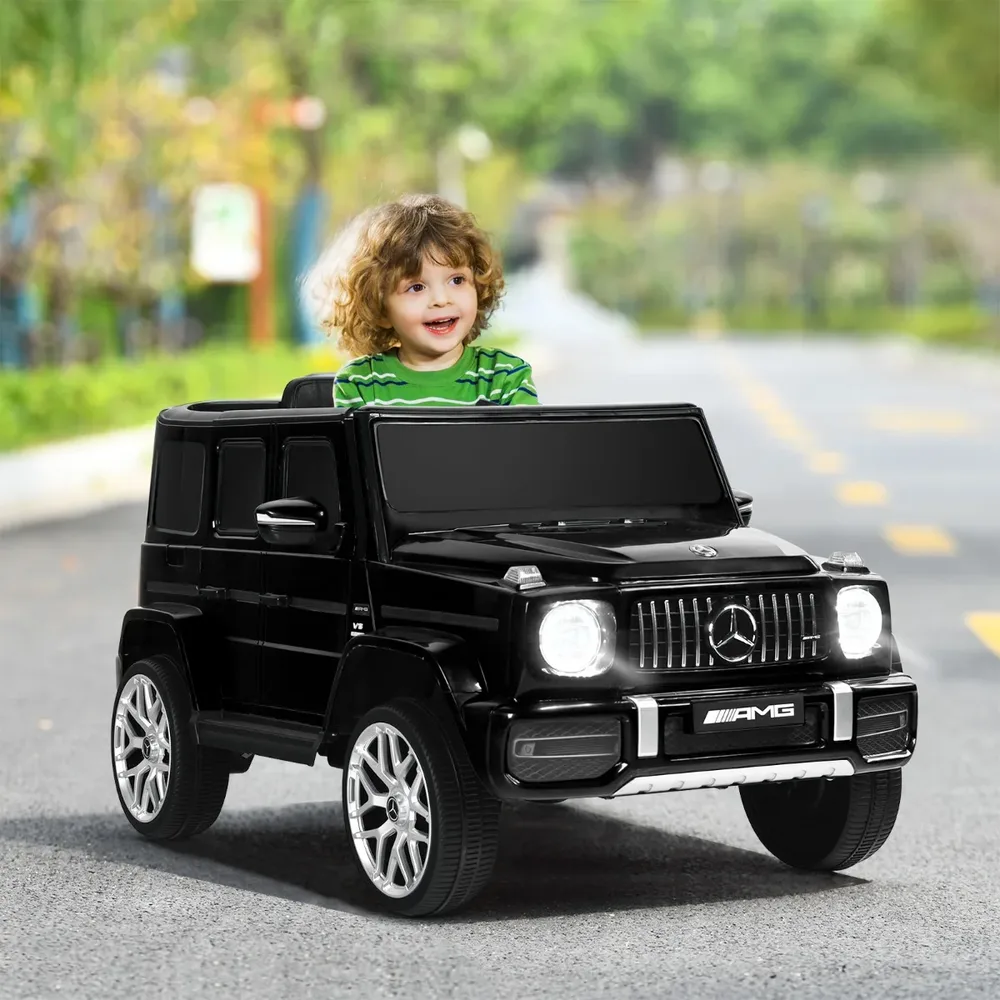 Детска електрическа кола Mercedes-Benz G63 12V с музика и фарове, черна, снимка 5