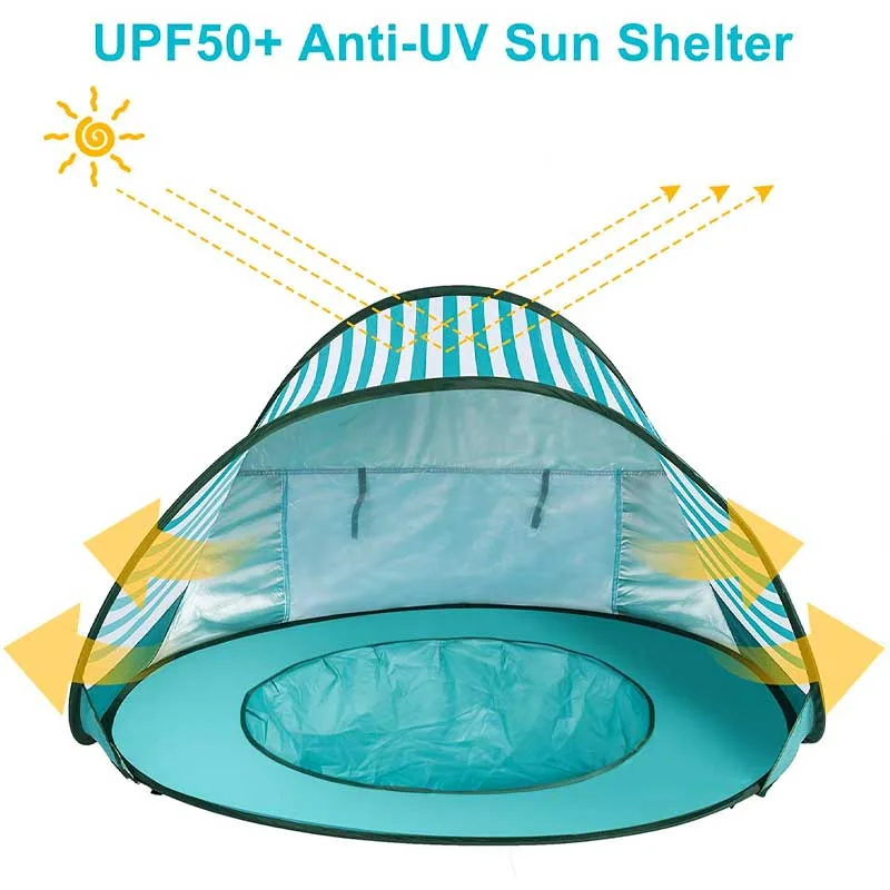 Детска Pop-Up палатка за игра с UV защита 50+ – лека и сгъваема, за плаж и градина, 120×80×70 см, снимка 5