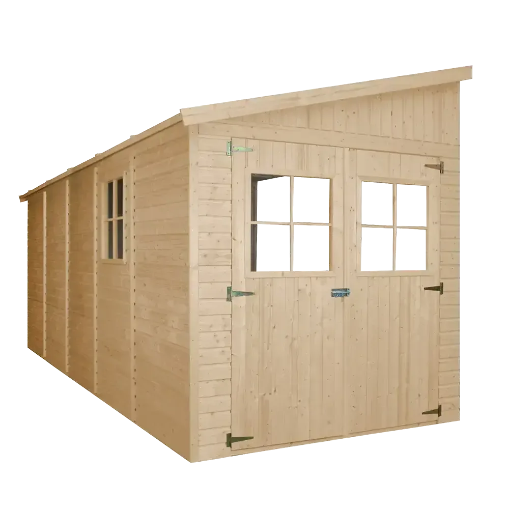 Барака с под - 201 × 493 см – 10 м²