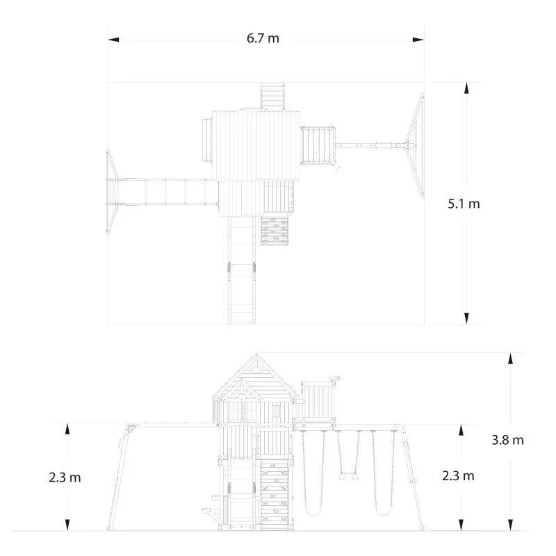 Skyfort II с пързалка, катерушка и наблюдателна кула, снимка 2
