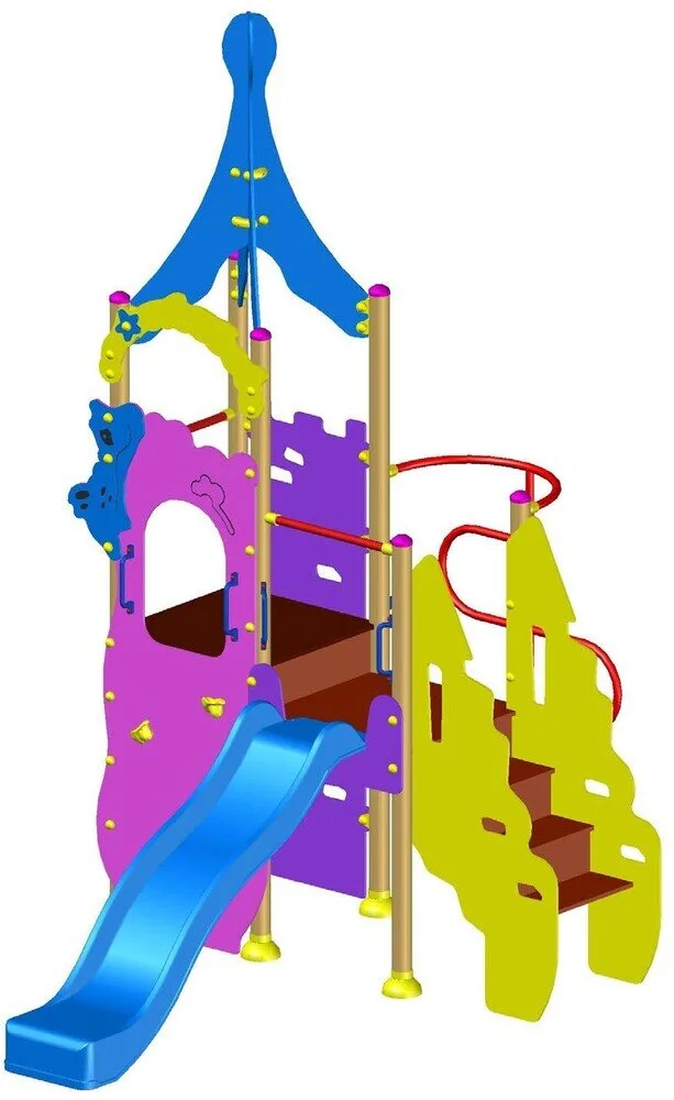Комбинирано детско съоръжение PS0030-1 – 2,47 × 2,99 × 3,72 м