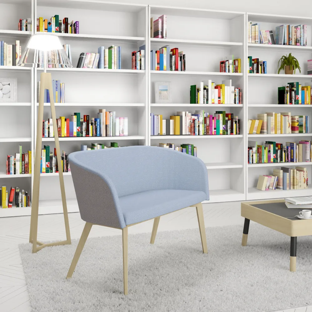 Двуместно кресло Naudu Wood Legs, снимка 9