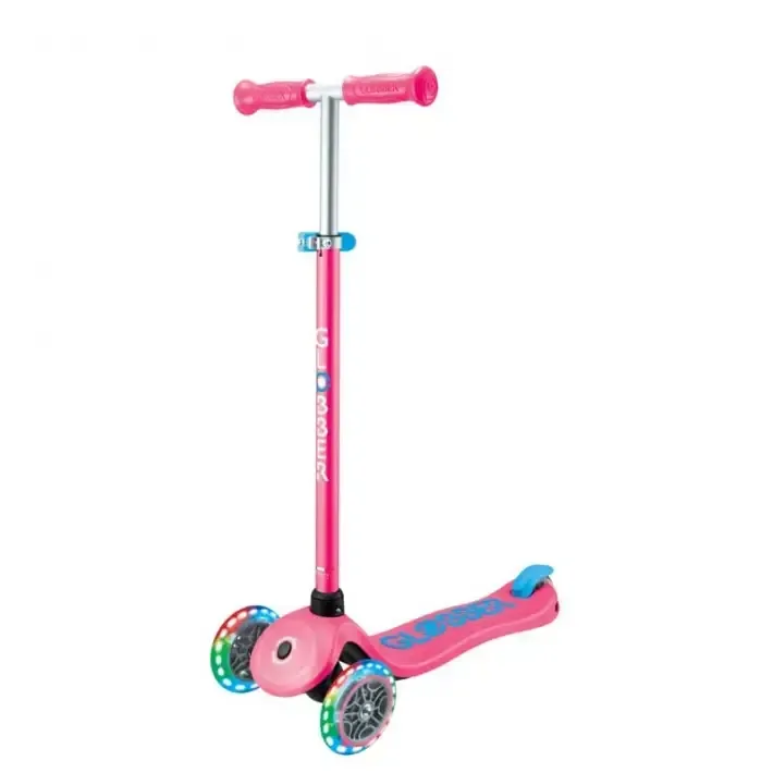 Детска тротинетка с 3 светещи колела GLOBBER PRIMO PLUS LIGHTS, розова