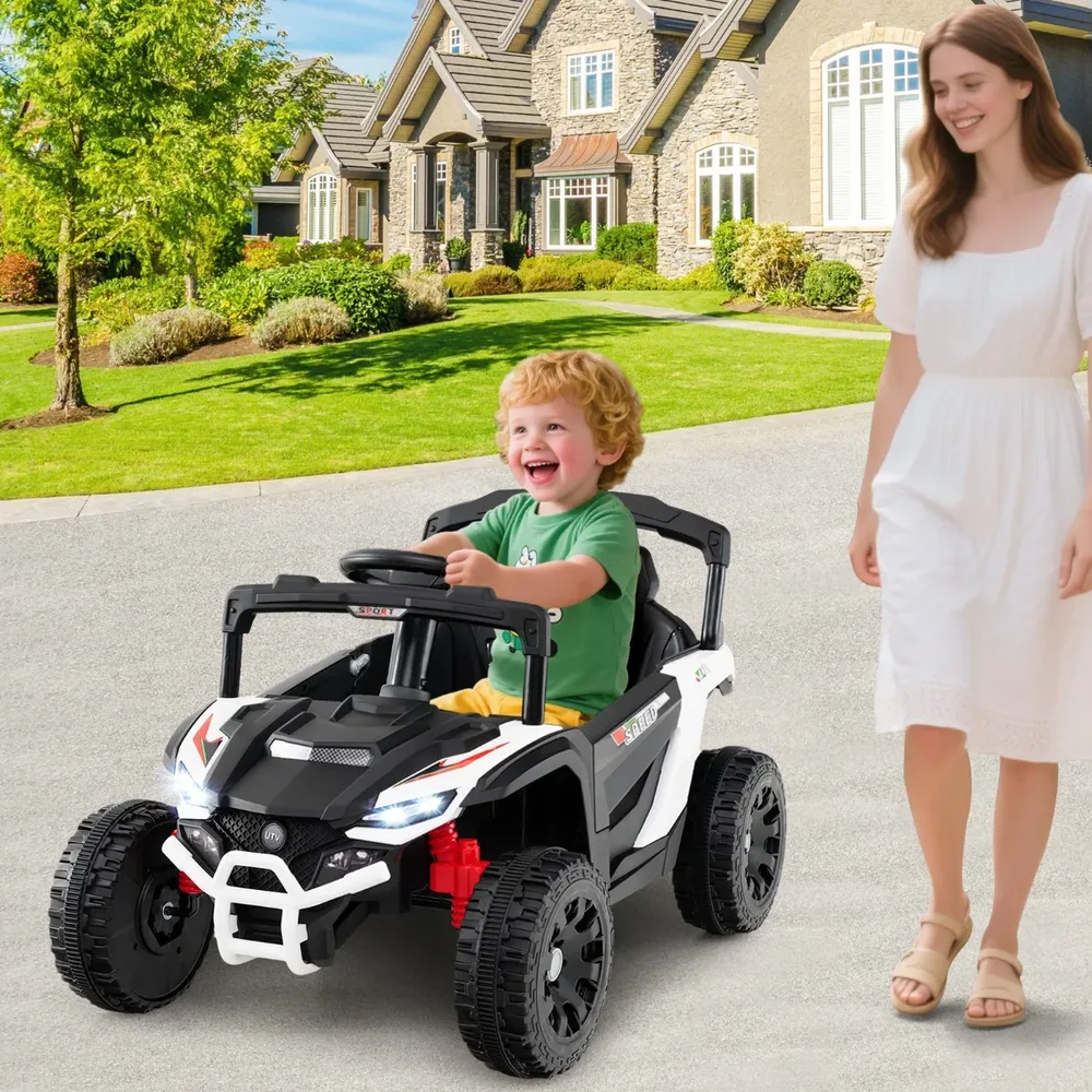 Детска електрическа кола UTV 12 V с дистанционно управление, бяла, снимка 3