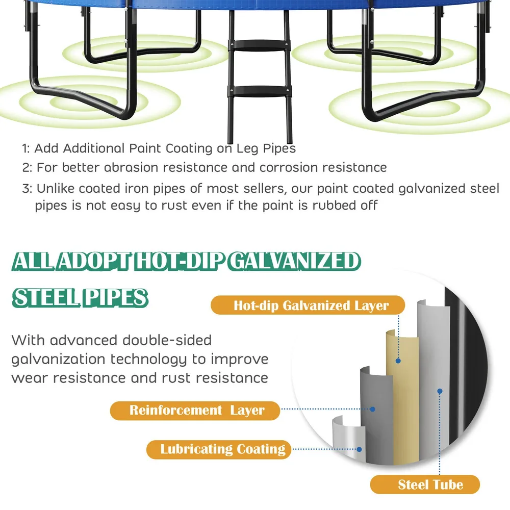 Градински батут 305 см със защитна мрежа и баскетболен кош, снимка 7