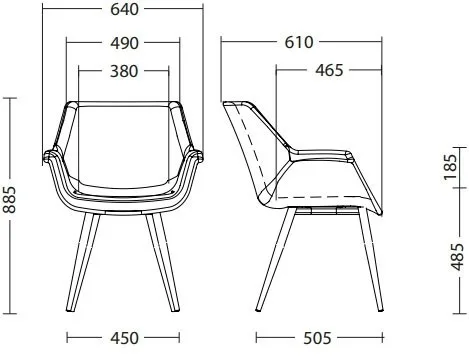 Трапезен стол Vensan HN Black Palladium – червен (Palladium PL 07), снимка 2