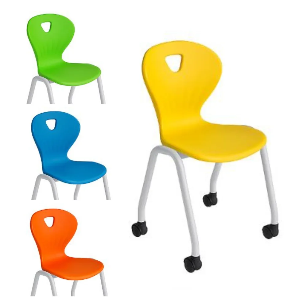 Ученически стол Kori New Wheels - S – жълт ПП, снимка 2
