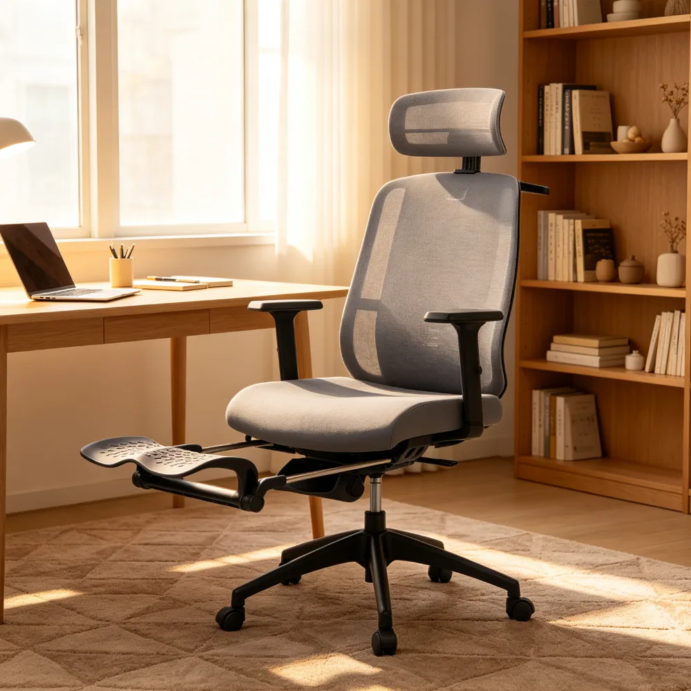 Работен стол Zeron HR Grey Mesh, снимка 4