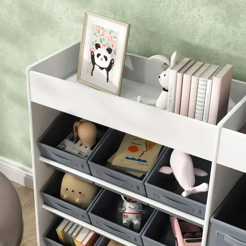 Детски шкаф за играчки с 11 бр. платнени кутии, снимка 3