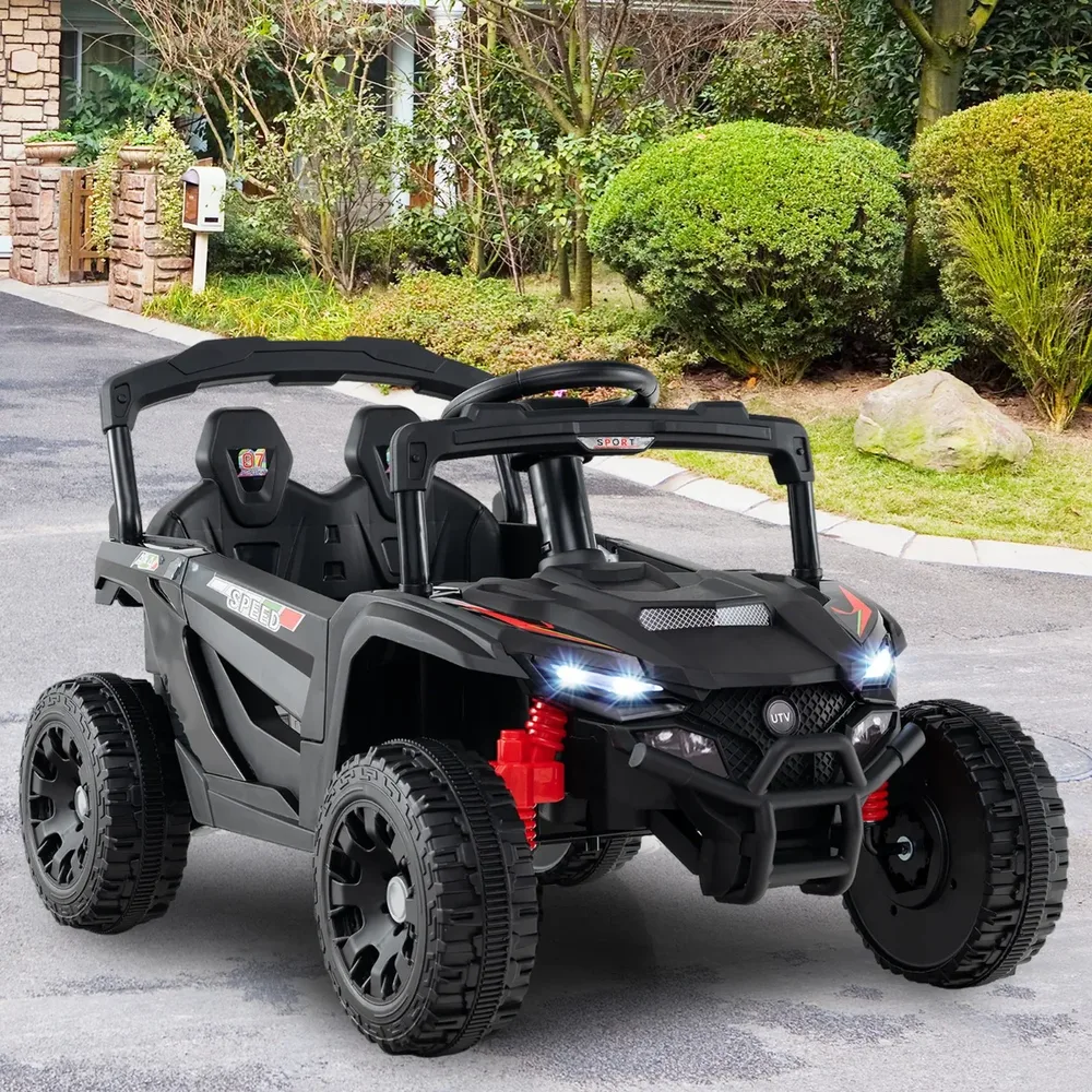 Детска електрическа кола UTV 12 V с дистанционно управление, черна, снимка 5