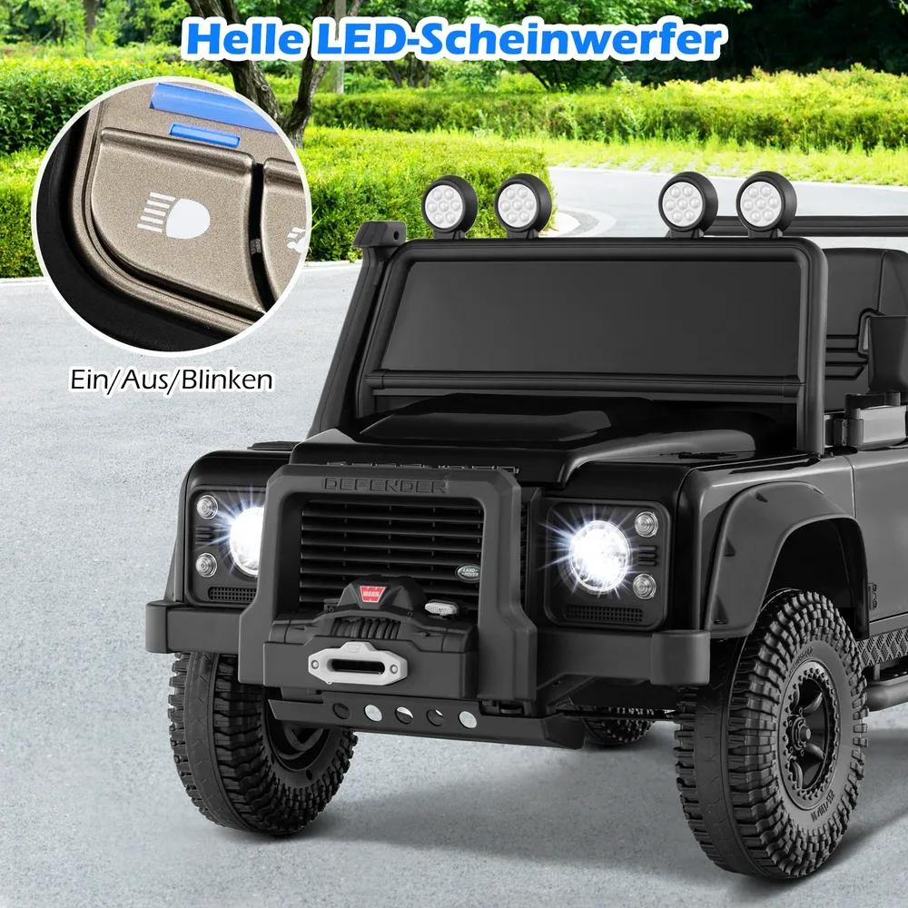 Детска електрическа кола Land Rover Defender с дистанционно за родителите, черна, снимка 6