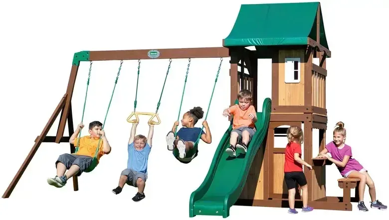 Кула за игра Backyard Discovery Lakewood с люлки и пързалка, снимка 5