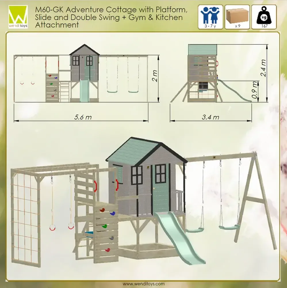 Детска къщичка за приключения Cottage House ALL IN - Пастелно розов, снимка 3
