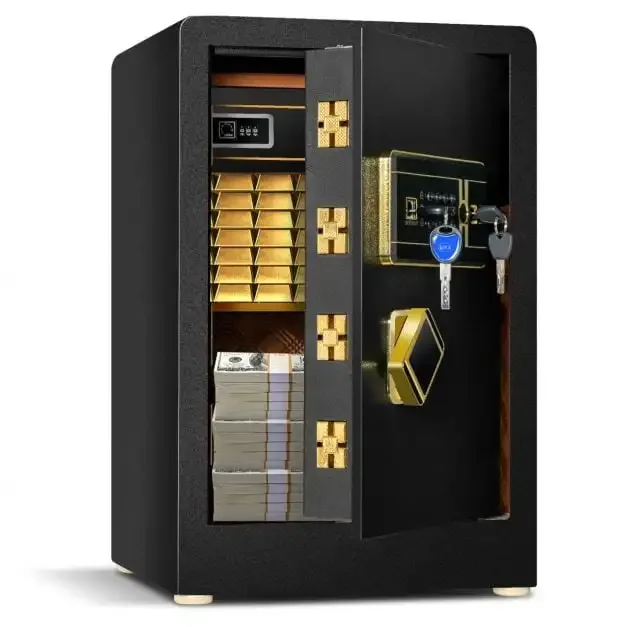 Електронен сейф с 3 начина на отваряне, 30 л, 38 × 36 × 58 см, черен