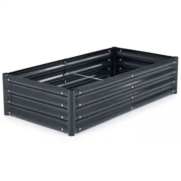 Поцинкована метална повдигната леха 123 × 64 × 29 см, сива