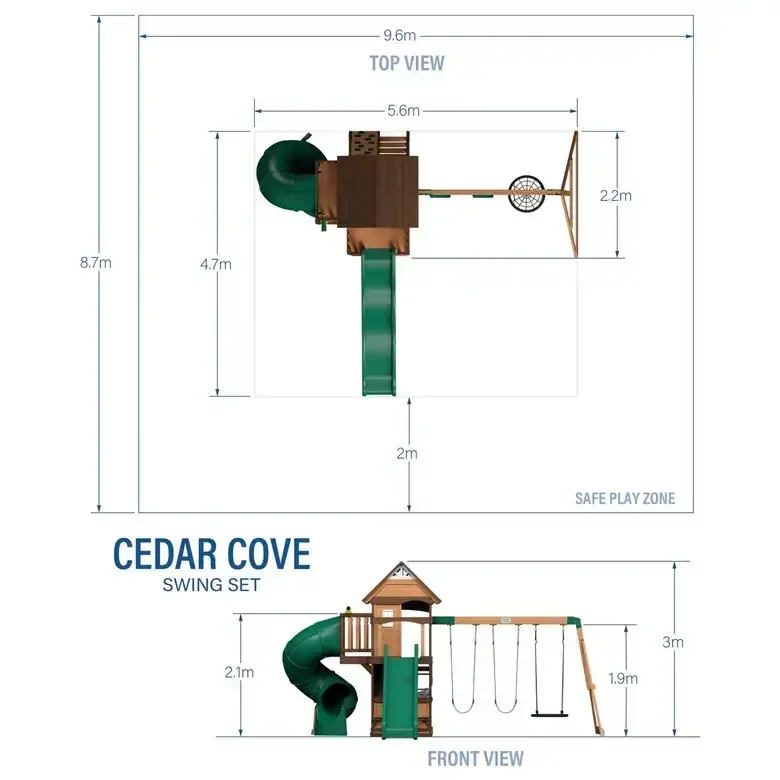 Детски Център, Cedar Cove с 2 пързалки и кула, снимка 10