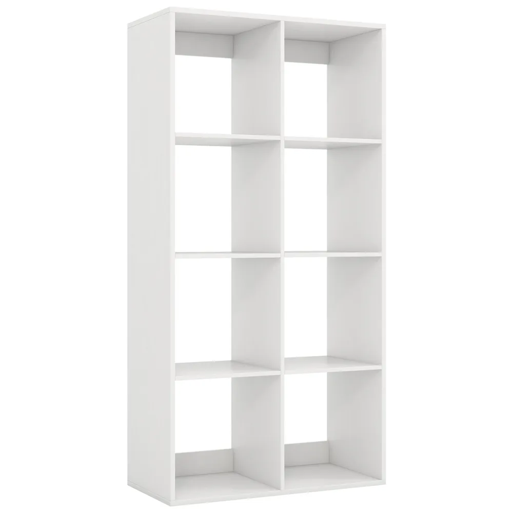 Етажерка с 8 кубични отделения и защита от преобръщане, 69,5 × 33 × 137 см, бяла, снимка 4