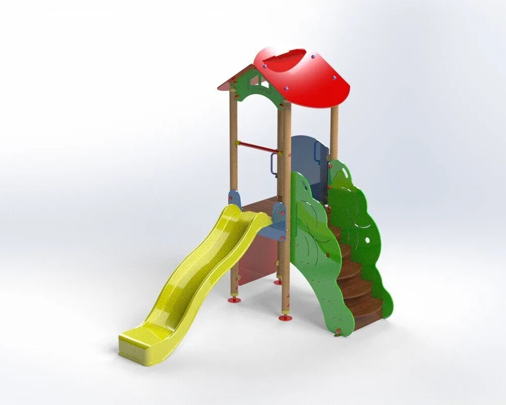 Комбинирано детско съоръжение PS0004 – 2,59 × 1,84 × 2,68 м