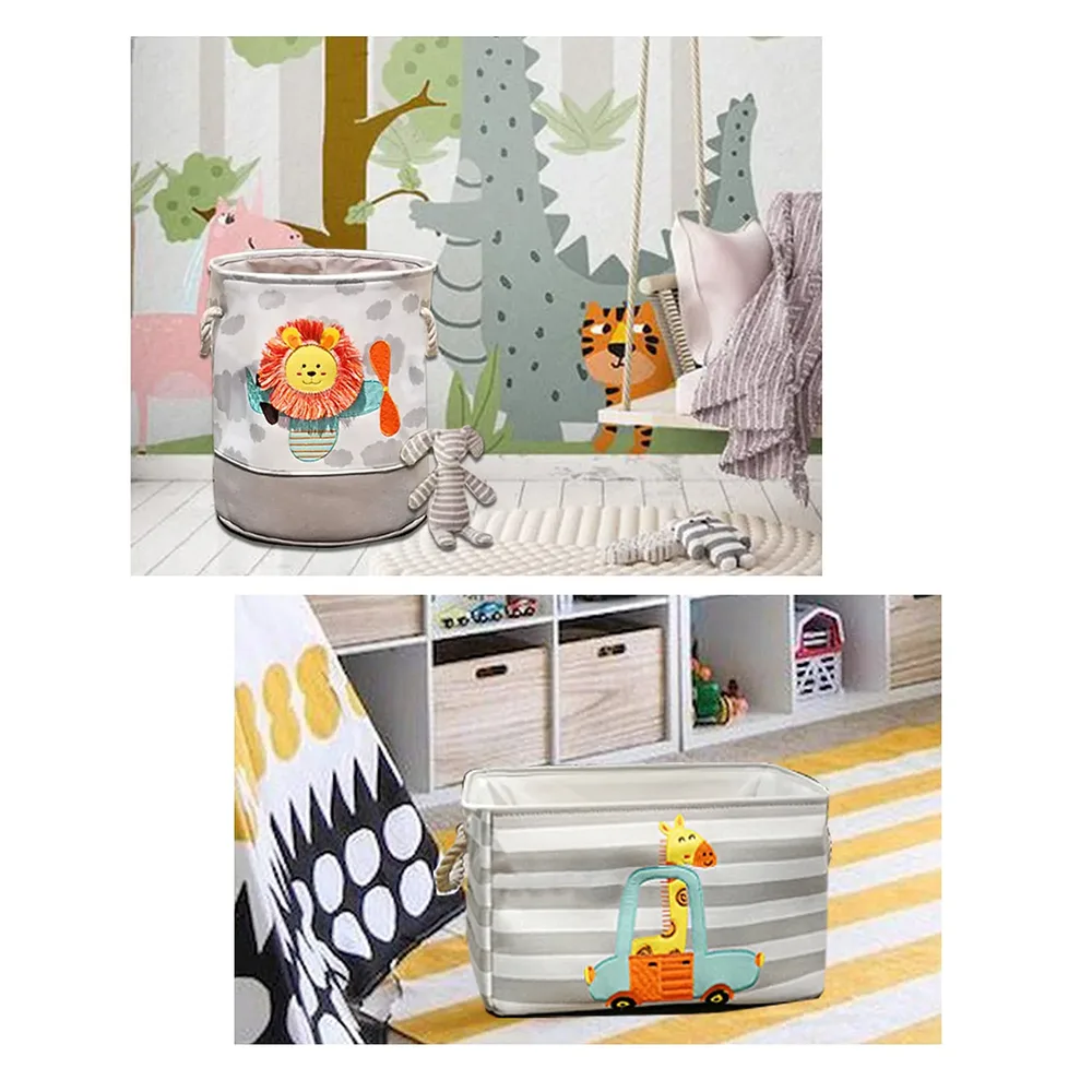 Кош за играчки, дрехи, пране, сгъваем, с удобни дръжки, за детска стая, спалня, дневна - лъвче, снимка 8