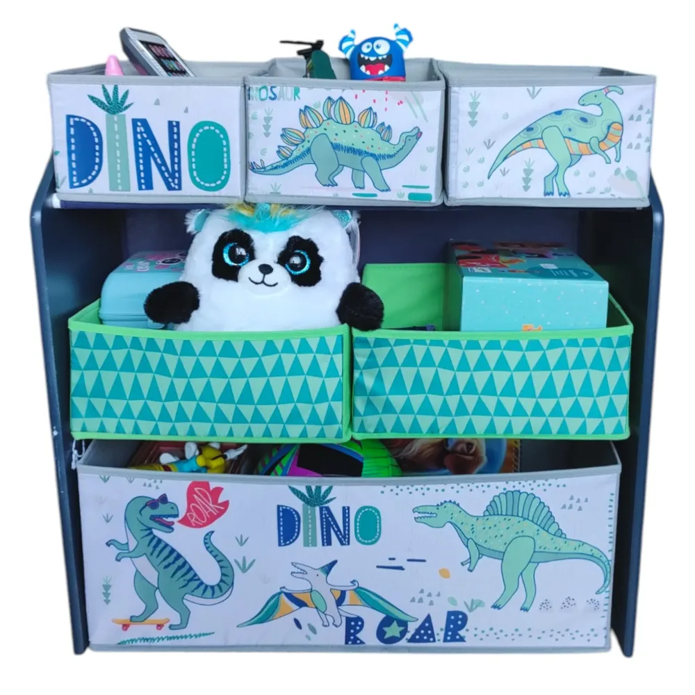 Детска етажерка, органайзер за играчки с кутии за съхранение DINOSAUR, снимка 10