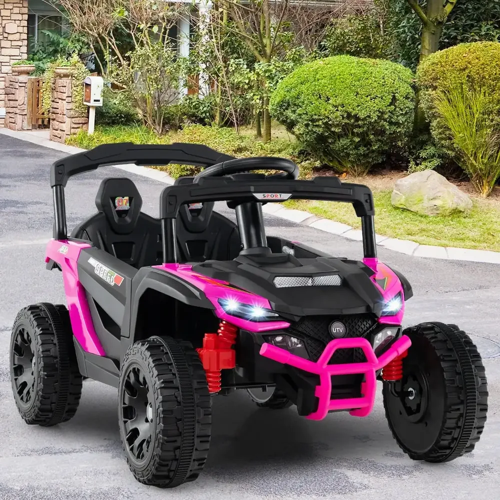 Детска електрическа кола UTV 12 V с дистанционно управление, розова, снимка 5