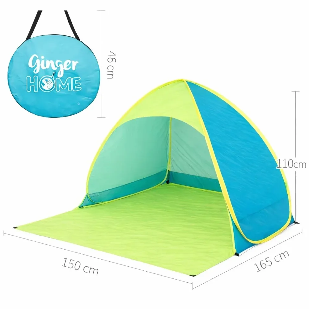 Детска Pop-Up палатка с UV защита 50+ – лека, сгъваема, за плаж и градина, 165×150×110 см, снимка 3