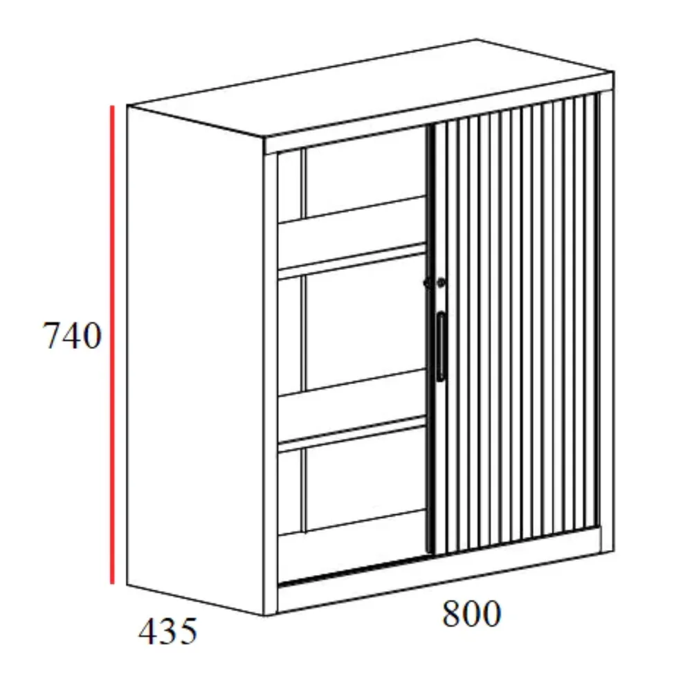 Метален нисък шкаф SBM 701 с ролетни врати, снимка 3