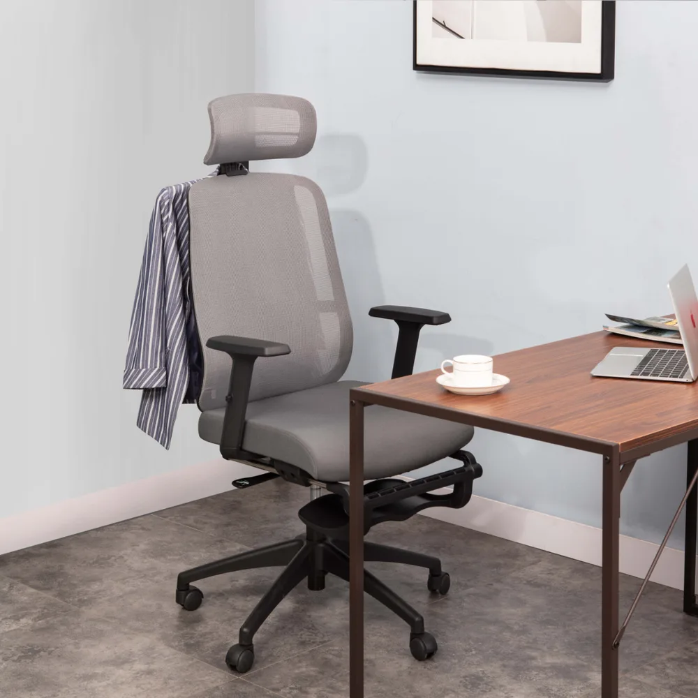 Работен стол Zeron HR Grey Mesh, снимка 5