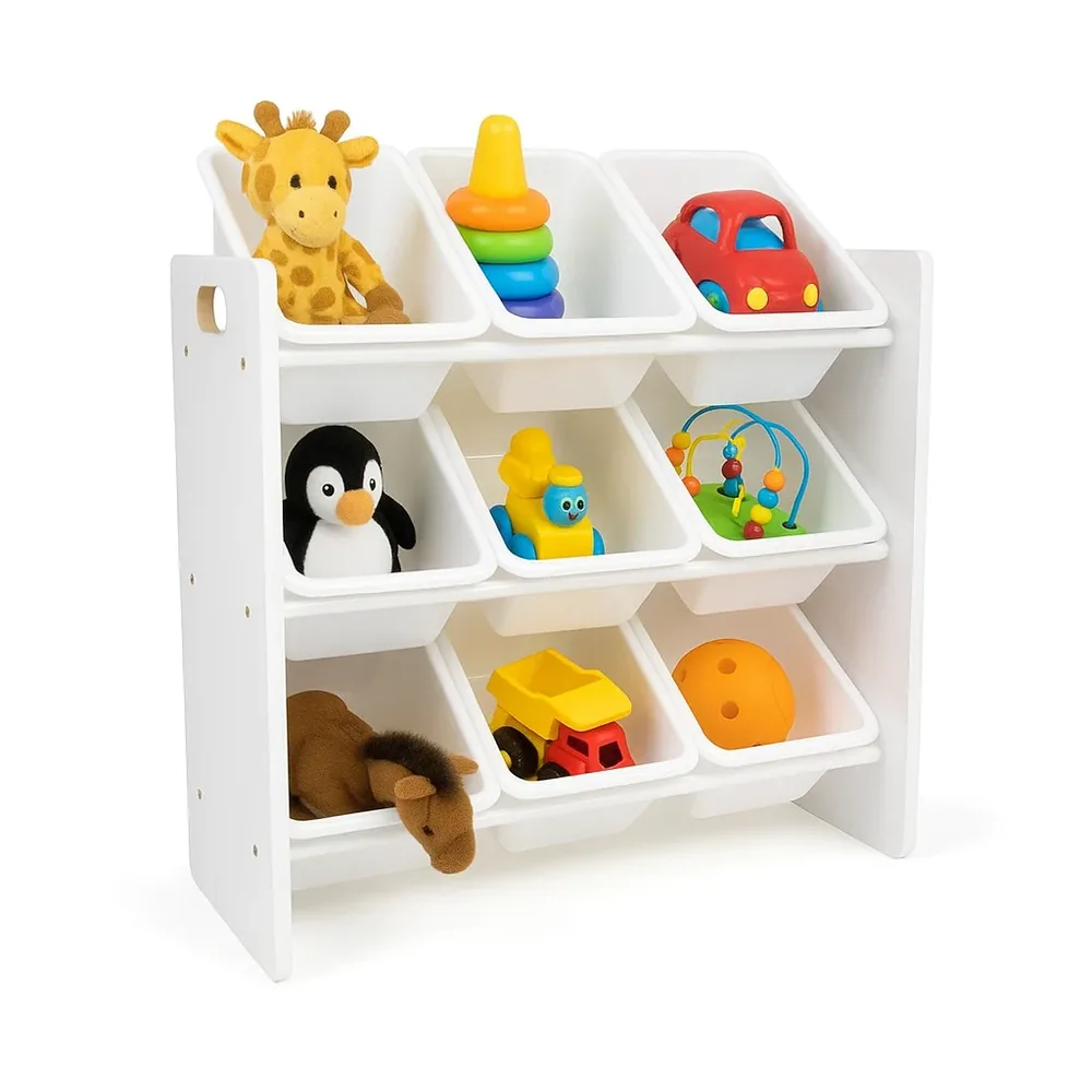 Етажерка за играчки с 9 кутии за съхранение WHITE JWTR-3006