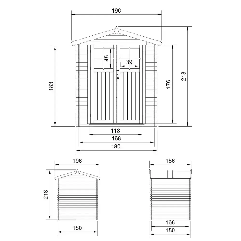 Дървена барака с под – 180 × 180 см – 3 м², снимка 6
