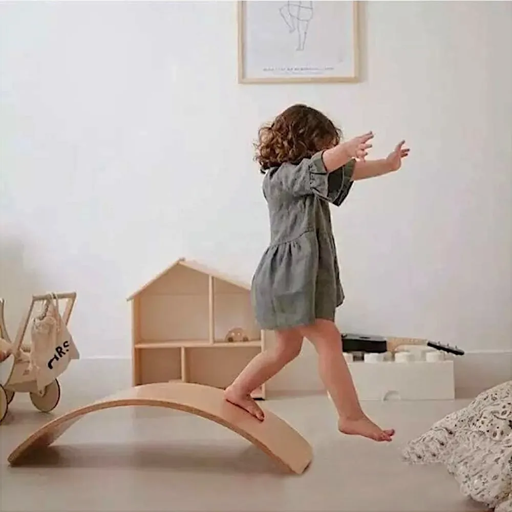 Дървена дъска за баланс – безопасна играчка за деца, 82x30x15 см, снимка 8