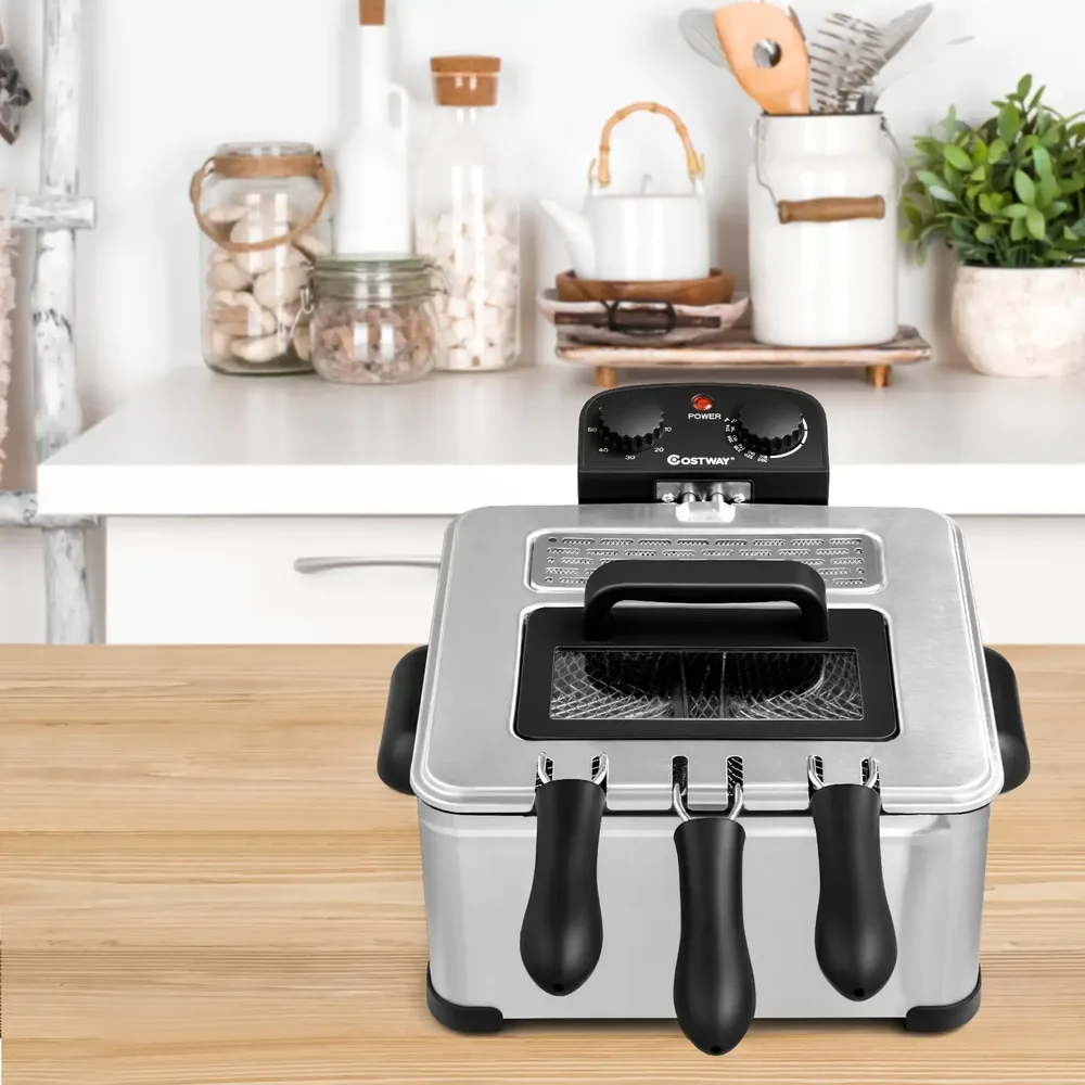 Фритюрник 5 л, 1700 W, от неръждаема стомана, с 3 кошници и прозорче, снимка 3