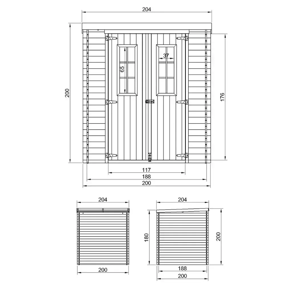 Дървена барака с под – 200 × 200 см – 4 м², снимка 6