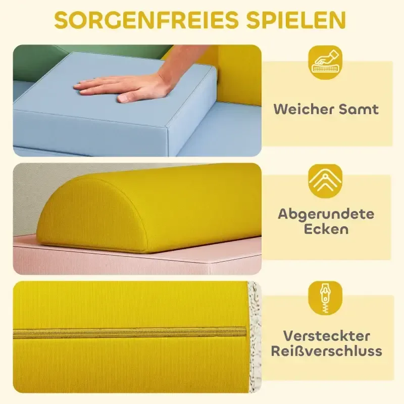 Комплект меки строителни блокчета за деца - 12 бр. с перящи калъфи, снимка 5