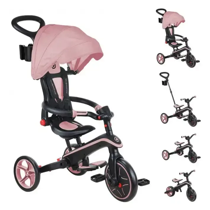 Детска триколка 4 в 1 GLOBBER EXPLORER TRIKE FOLDABLE, сгъваема, розов цвят, снимка 2