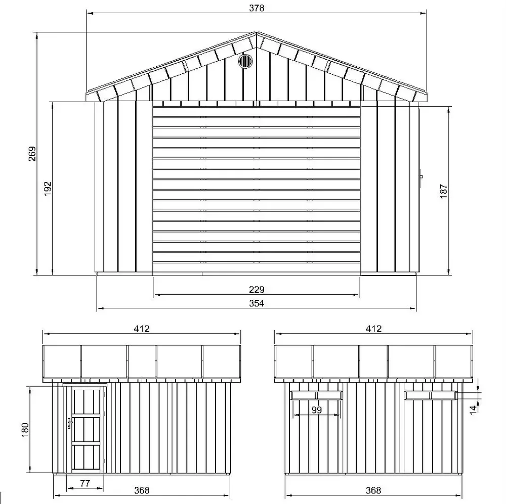 LP® SmartSide® панелен гараж – 354 × 368 см – 13 м², снимка 7