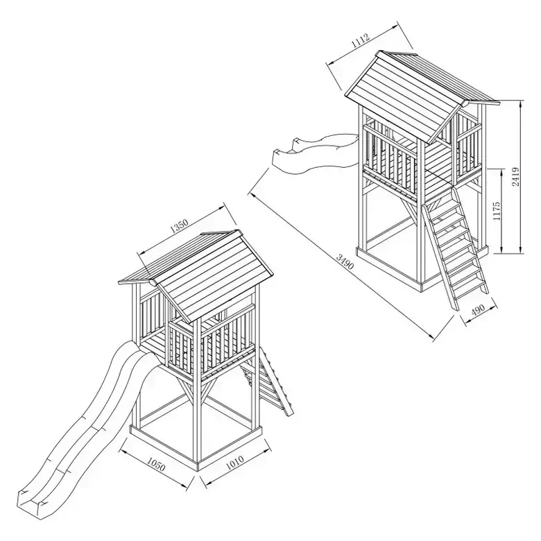 Кула за игра Beach Tower Сиво/Бяла, снимка 9