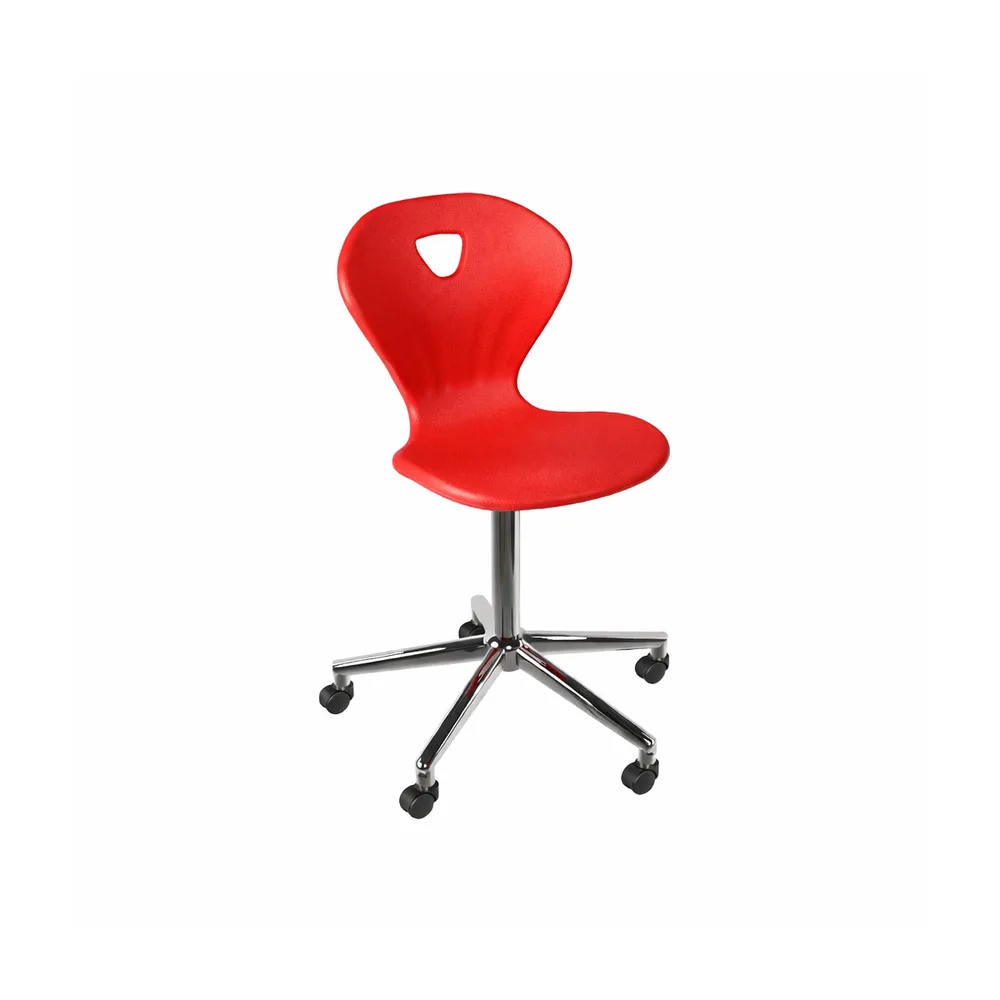 Ученически стол Kori Swivel Chrome – червен ПП