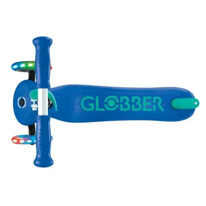 Детска тротинетка с 3 светещи колела GLOBBER PRIMO PLUS LIGHTS, синьо - зелена, снимка 6