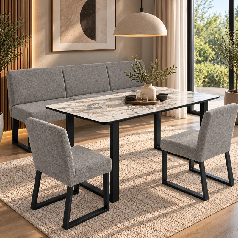 Трапезен стол HANAM - сив B 10, снимка 2