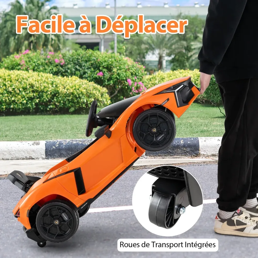 Детска електрическа кола Lamborghini Revuelto 12V с дистанционно, оранжева, снимка 8
