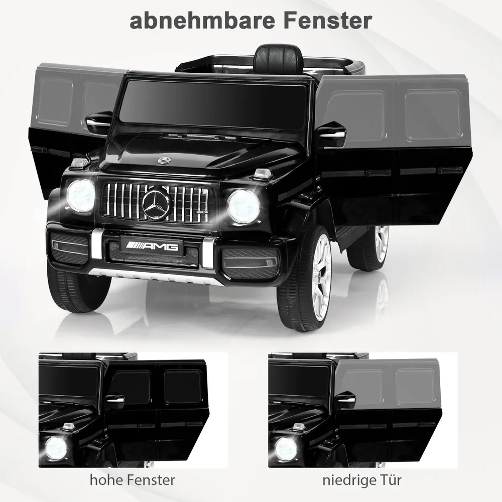 Детска електрическа кола Mercedes-Benz G63 12V с музика и фарове, черна, снимка 7