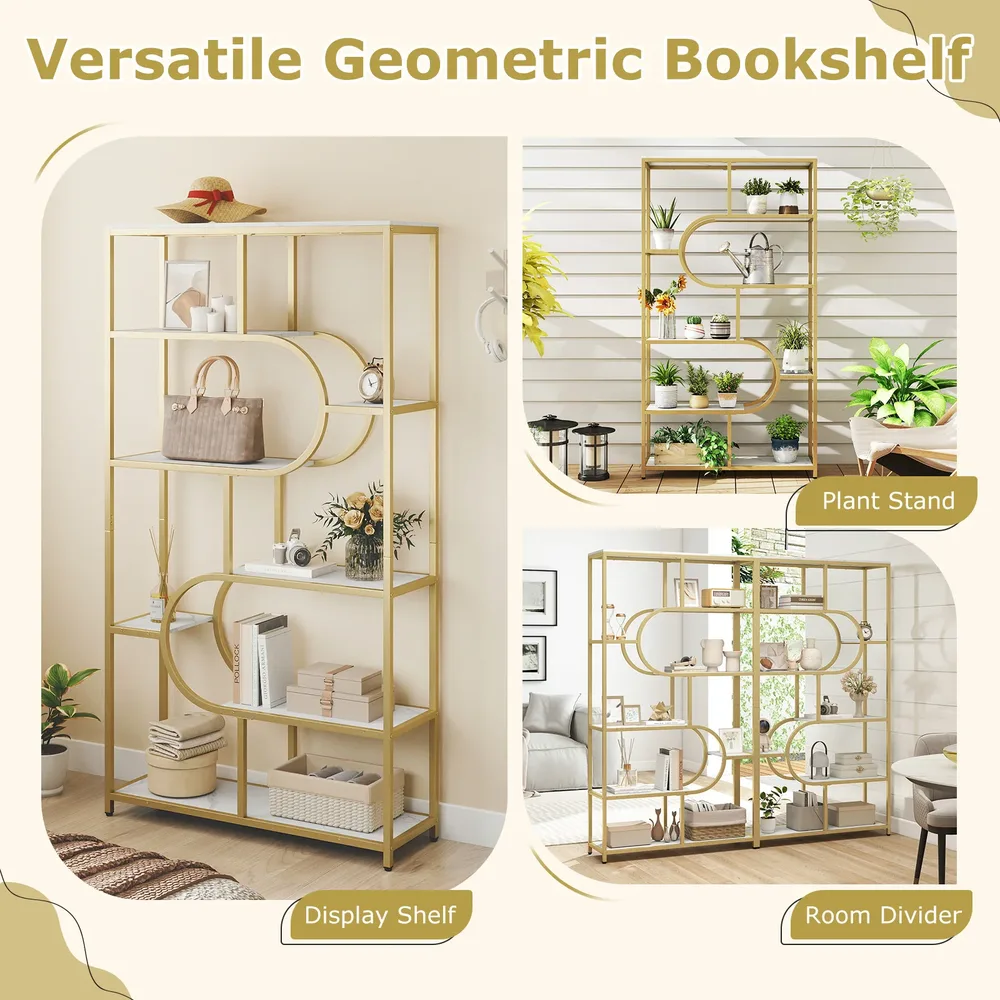 Индустриална U-образна етажерка с 8 открити рафта, 95 × 30 × 175 см, бяла, снимка 6
