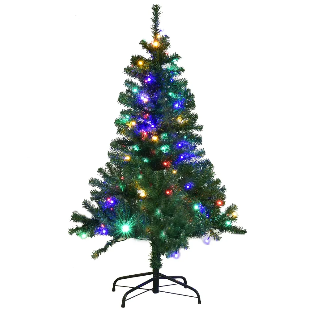 Изкуствена коледна елха със светещи LED вериги, 150 см, снимка 3