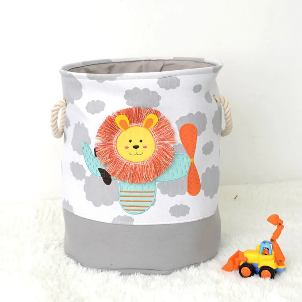 Кош за играчки, дрехи, пране, сгъваем, с удобни дръжки, за детска стая, спалня, дневна - лъвче, снимка 3